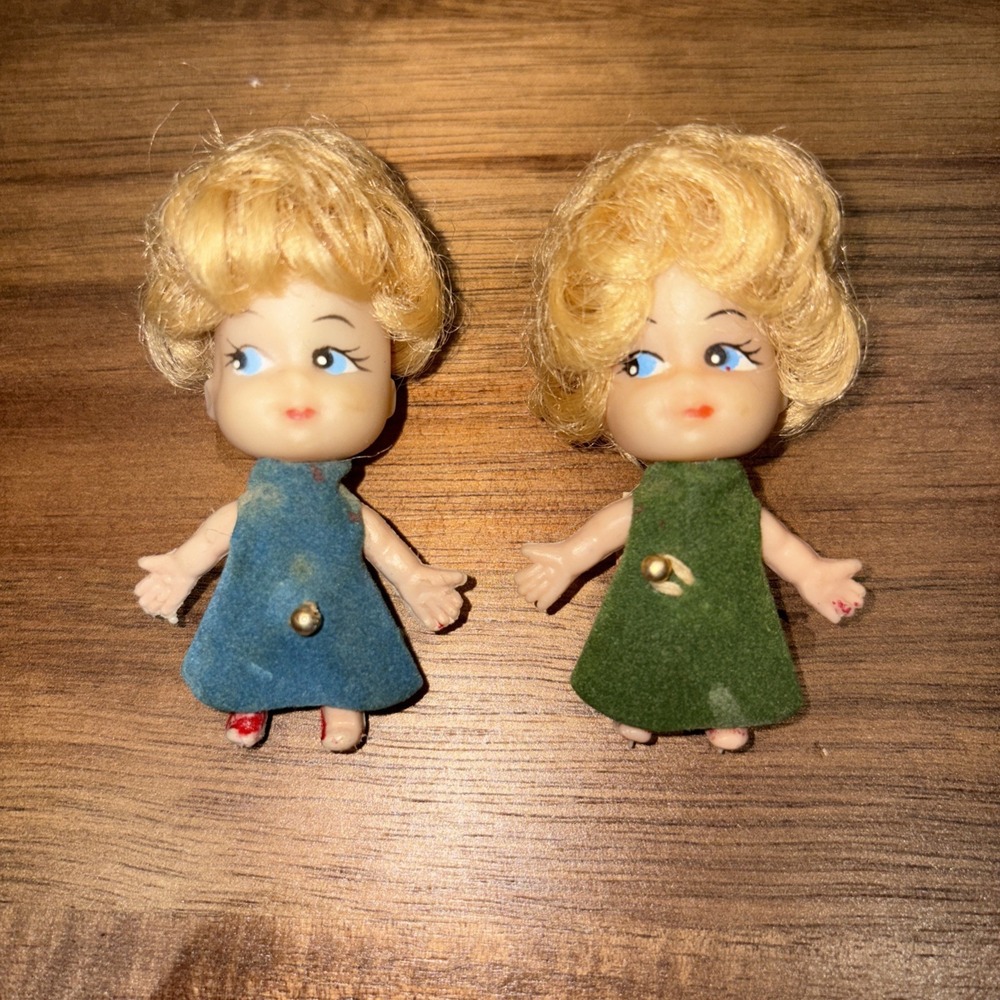 2/Vintage 1970's Mattel Liddle Kiddles Clone Purse Blonde 2 1/2"